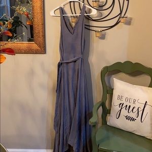 Chambray layered maxi dress